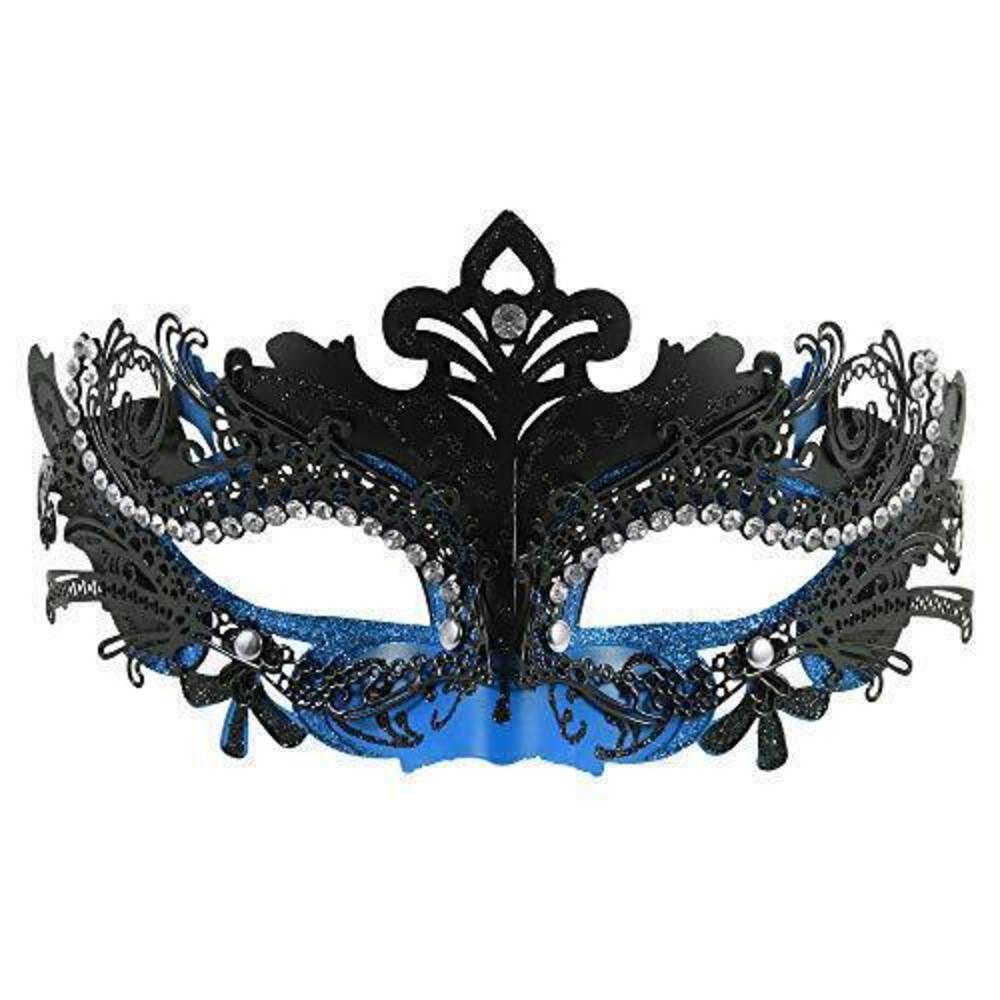 7373 Masquerade Mask Ultralight Metal Mask Shiny Rhinestone Venetian Pretty